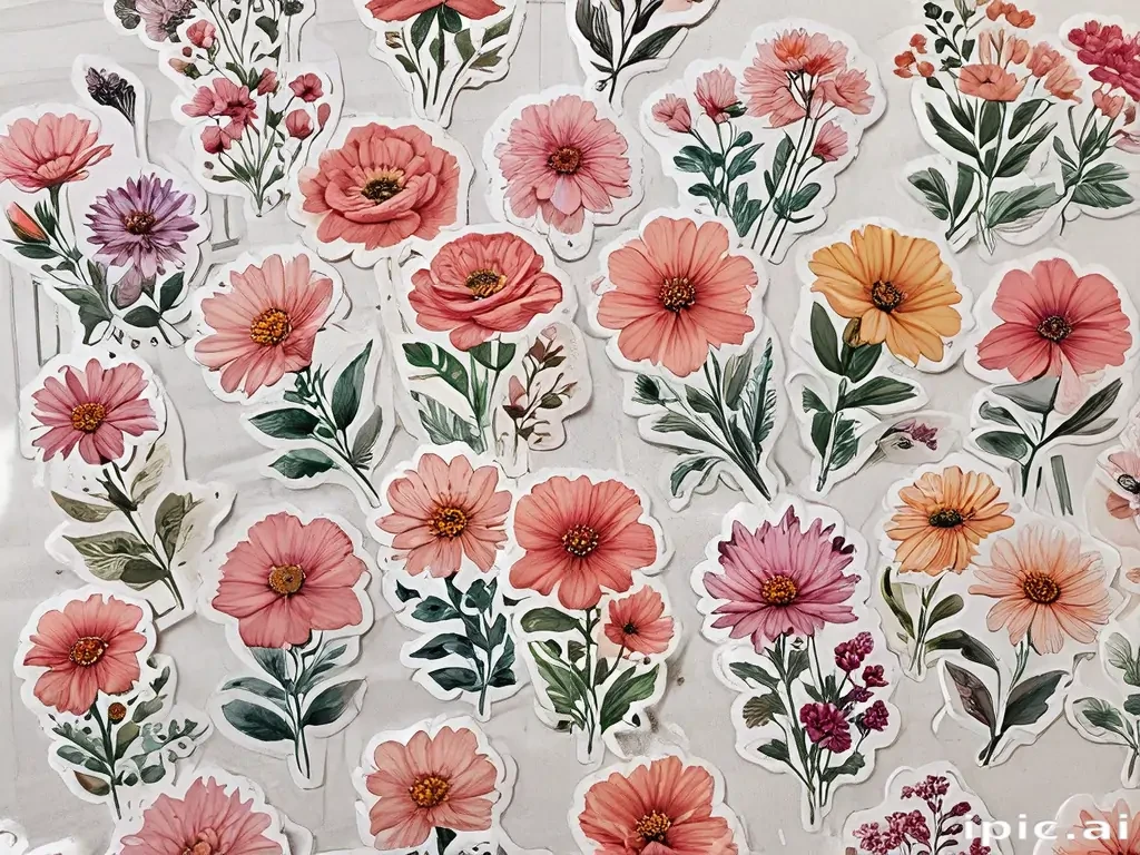 aesthetic flower stickers