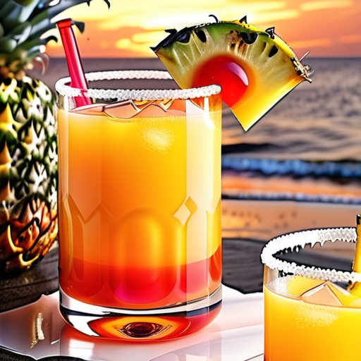tequila sunrise with pineapple juice