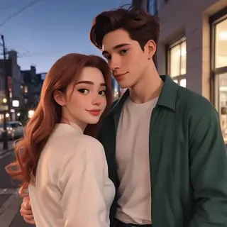 cartoon couple aesthetic