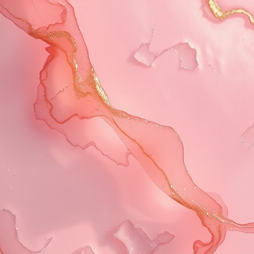 Generate a high-resolution abstract texture image with soft pink and gold hues, using a Canon EOS R camera, 50mm lens, f/1.8 aperture, ISO 100, and natural lighting from the side for enhanced details.