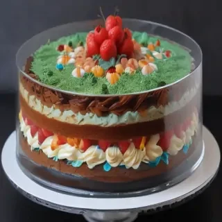 transparent birthday cake