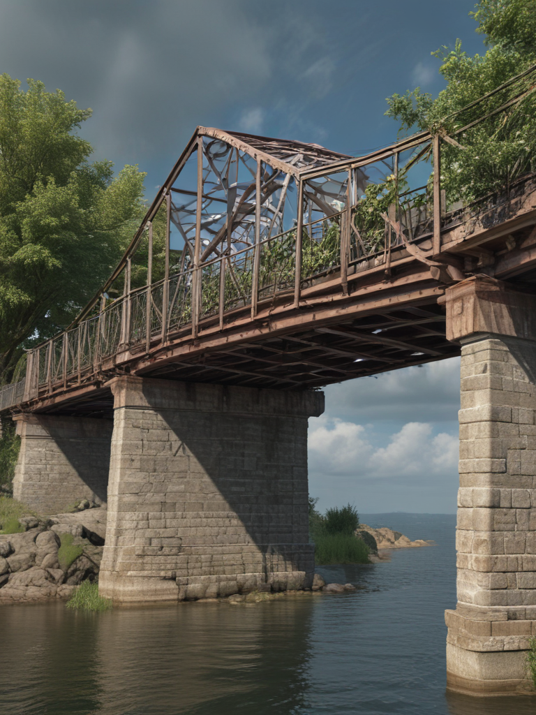 generate a photorealistic image with a bridge