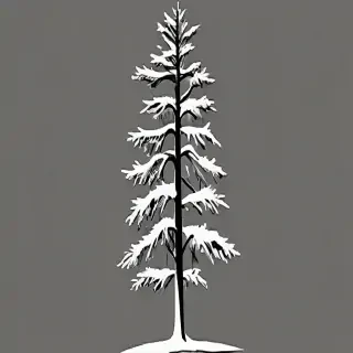 pine tree clip art black and white