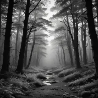 forest clipart black and white