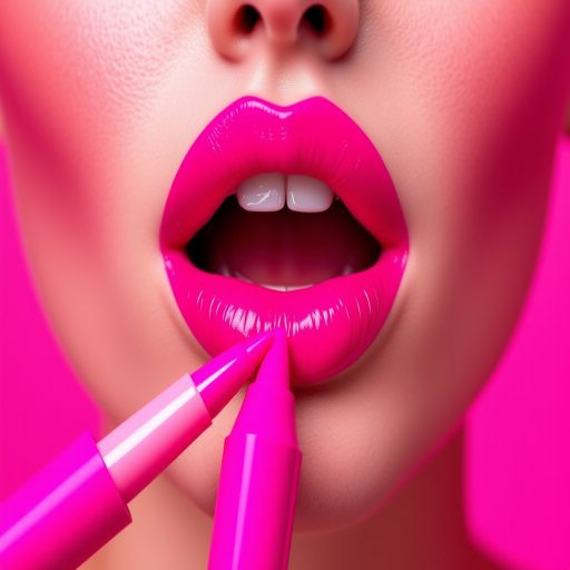 Neon pink lip marker called "Pop Art Pout," creating a vibrant, long-lasting stain with a precise felt-tip applicator