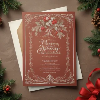 christmas card template psd