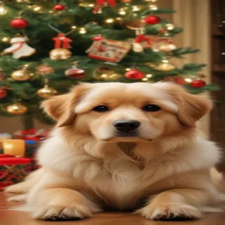 wallpaper christmas dog