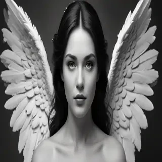 black and white angel