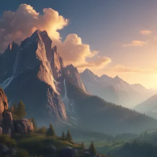 mountainous background