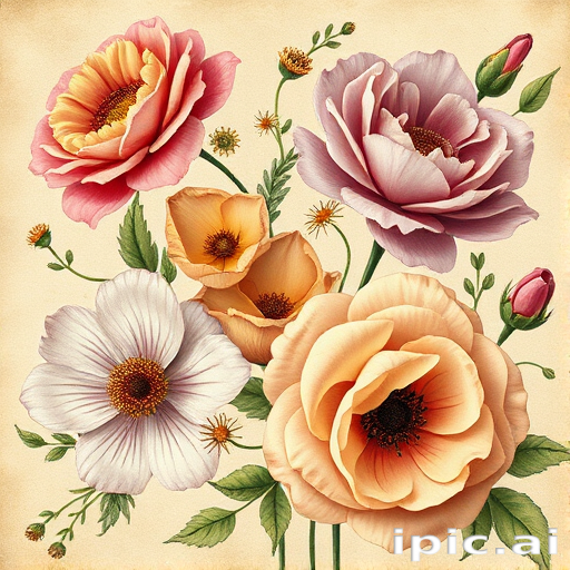 vintage flowers png