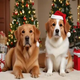 christmas dogs wallpaper