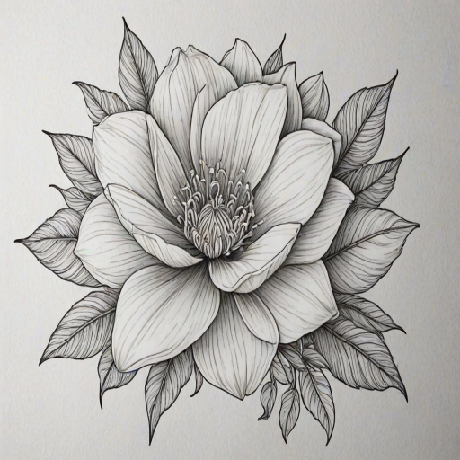 flower line work