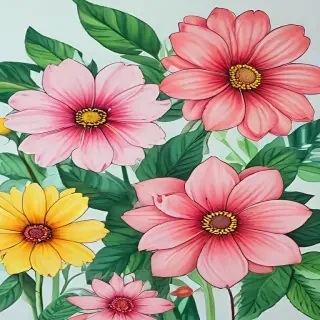 flowers to draw in color