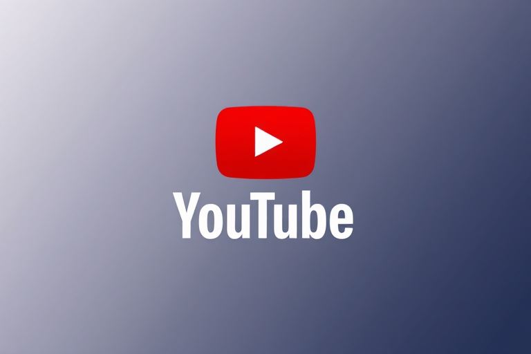 Create a high-resolution YouTube logo on a smooth gradient background, using a Canon EOS 5D Mark IV with a 50mm lens, aperture f/2.8, ISO 100, 1/200 sec shutter speed, frontal view, in a digital illustration style.