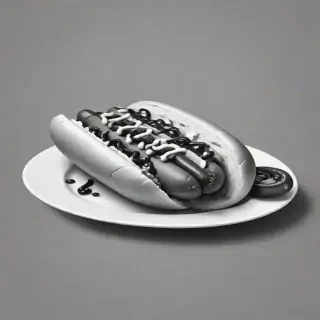 hot dog clipart black and white