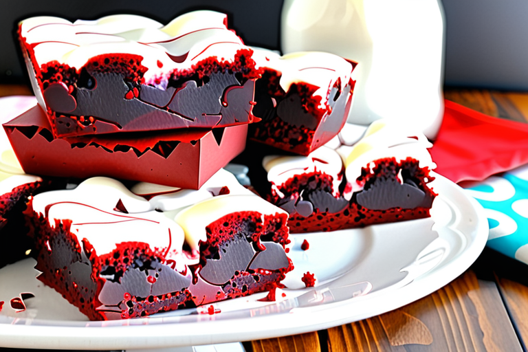 red velvet brownies with box mix