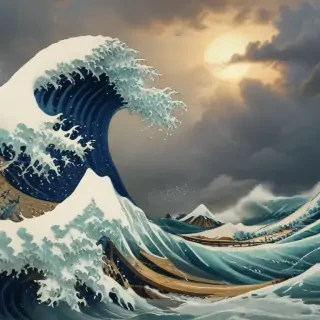 great wave wallpaper