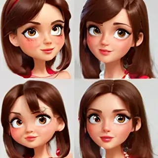 brunette cartoon character