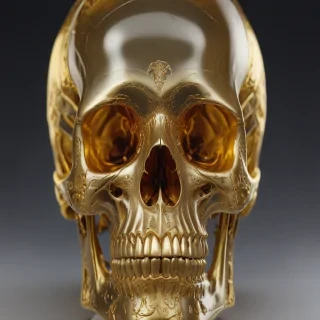 transparent gold skull