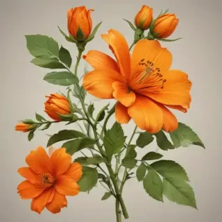 orange flower clipart