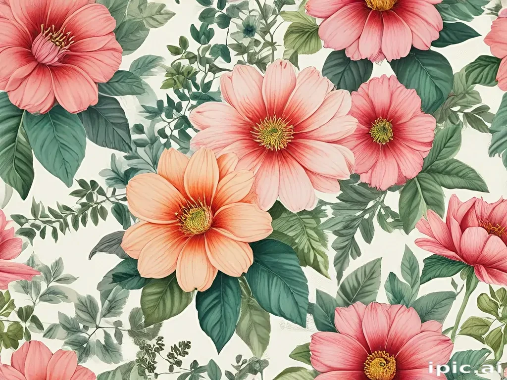 flower drawings color