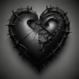 broken black heart