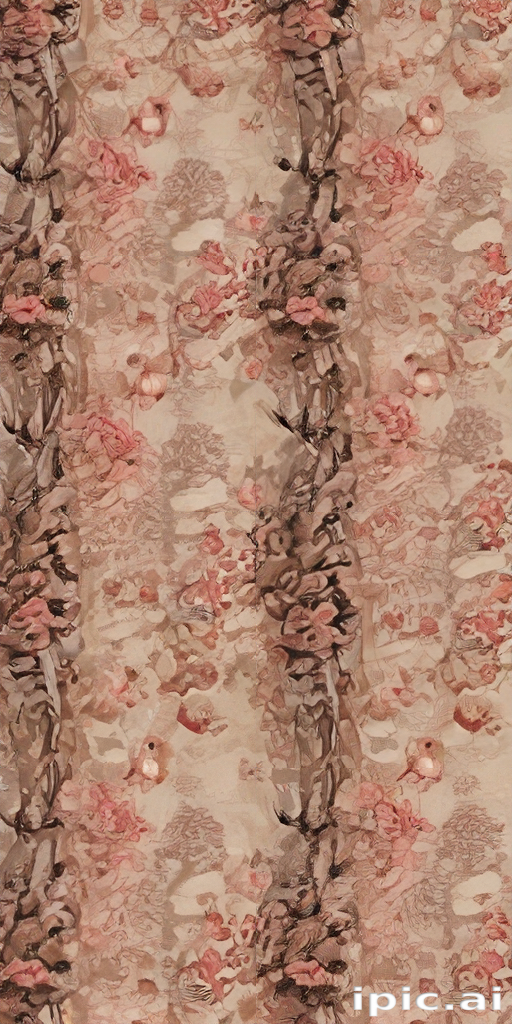 Elegant Floral Pattern Featuring Soft Pink Roses on a Neutral Background