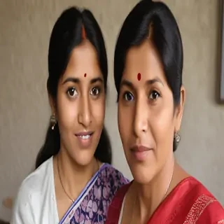 mom and son indian