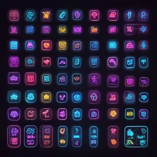 neon app icons