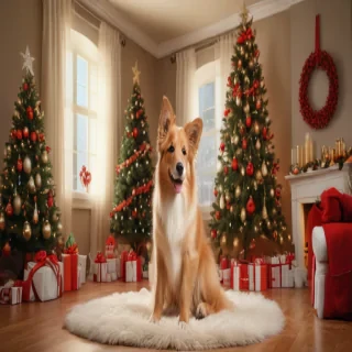 christmas dog background