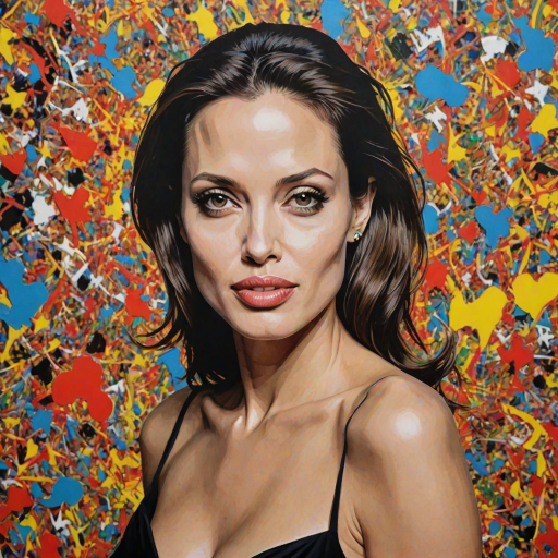A pop art piece of angelina jolie