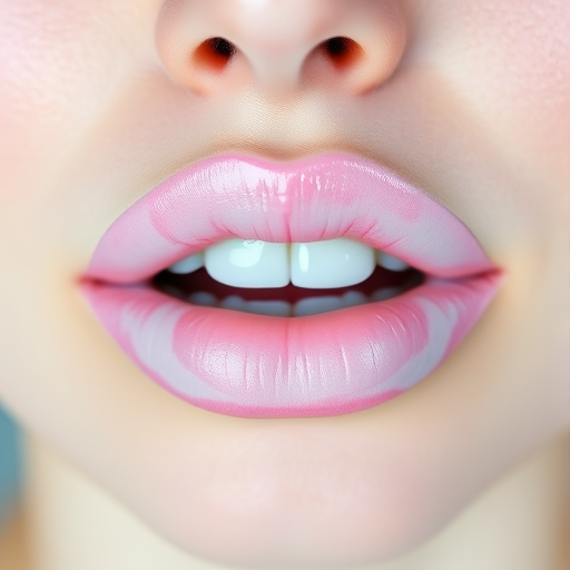 Watercolor-effect pastel lips bloom with artistic beauty in the "Impressionist Dream" style, showcasing a soft blend of pale pink, lavender, and mint hues that seamlessly merge to create a dreamy, painterly effect, perfect for avant-garde fashion shows or creative editorial makeup looks