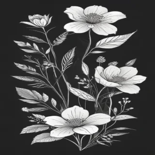 floral line art