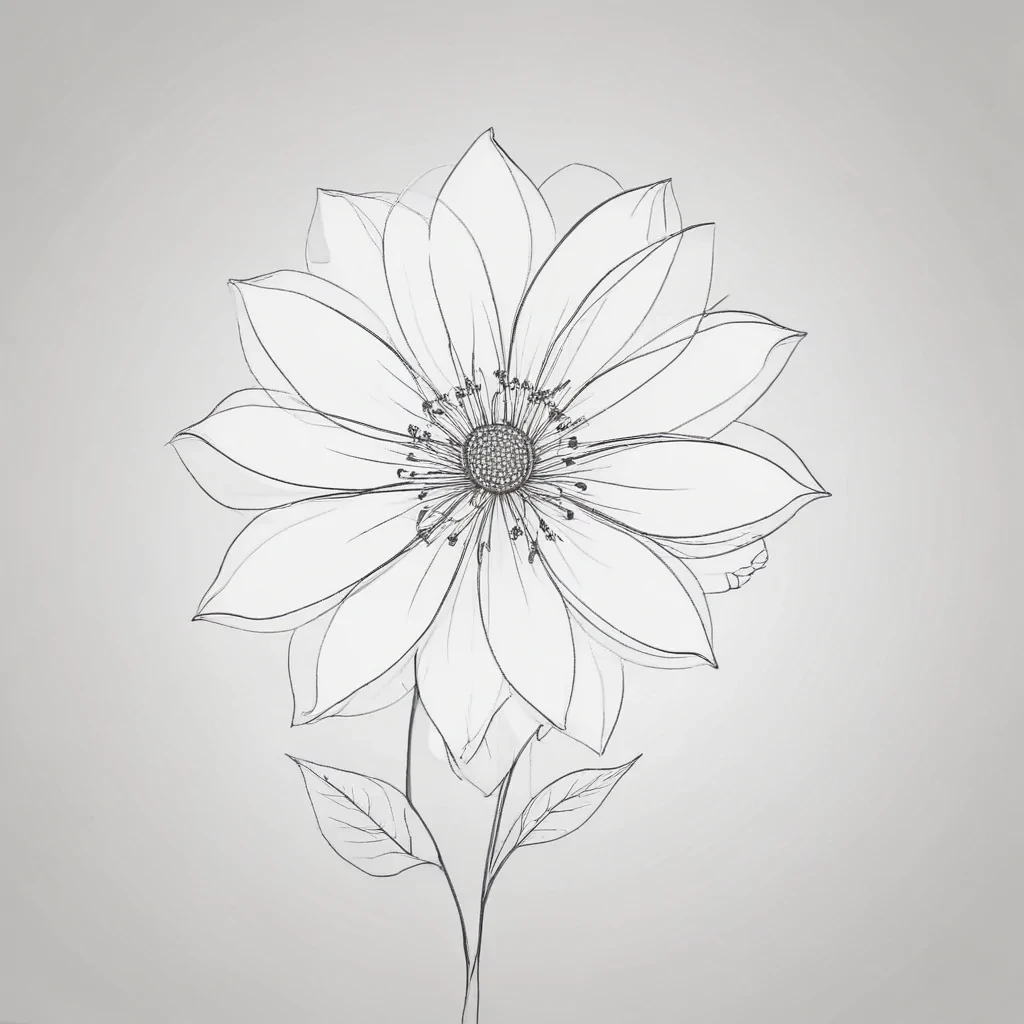 simple flower line art