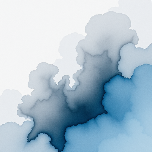 Create a high-resolution abstract watercolor image with soft edges and varying shades of gray and blue, using a Canon EOS R5, aperture f/4, shutter speed 1/125s, ISO 100, captured from a top-down view in natural light for enhanced detail and depth.