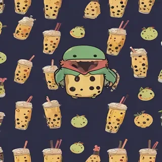 cute boba backgrounds