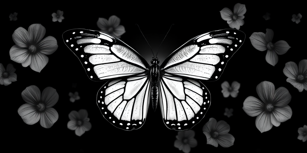 black and white butterfly wallpaper