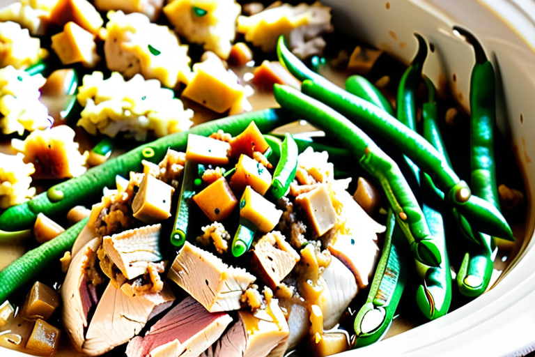 crock pot chicken and stuffing with green beans