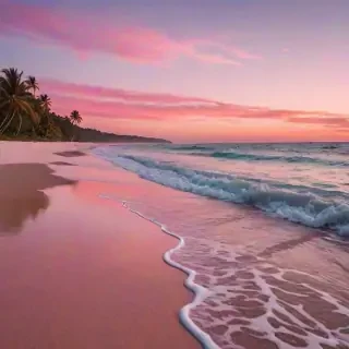 pink beach sunset