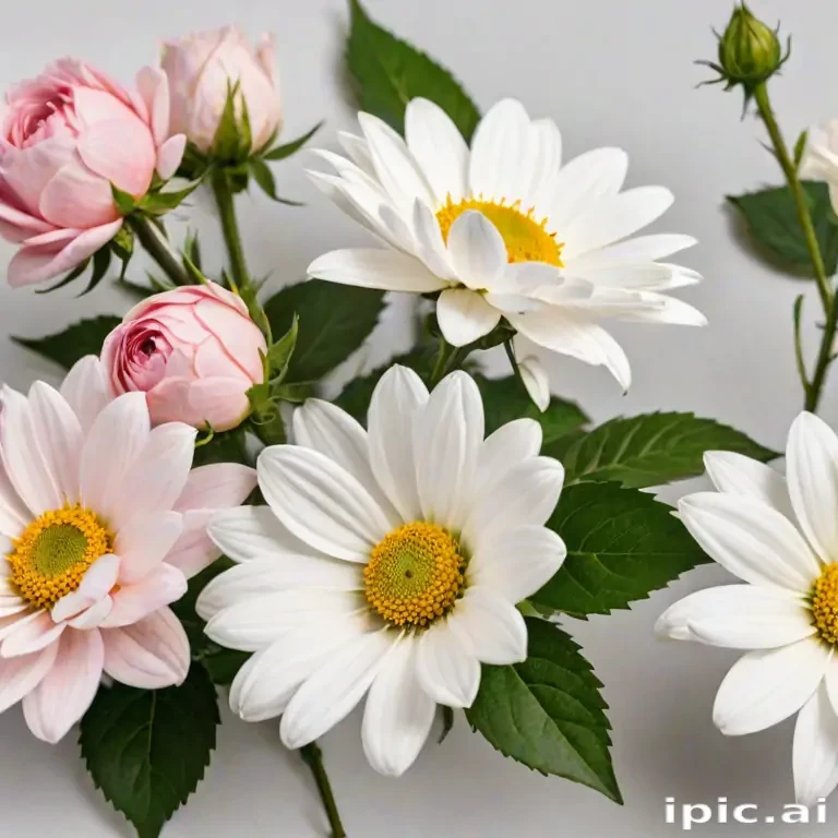flowers with white background