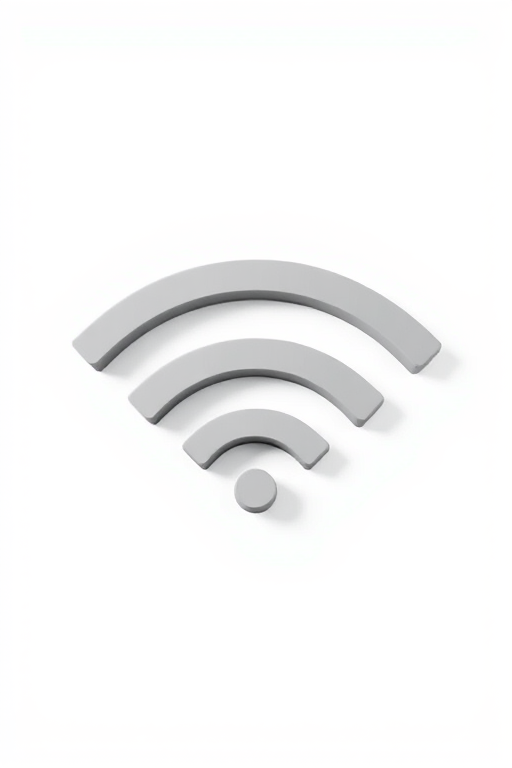Create a high-resolution vector graphic of a Wi-Fi symbol, using a DSLR camera with a focal length of 50mm, aperture set to f/2.8, and a shallow depth of field, focusing on a clean white background for enhanced clarity.