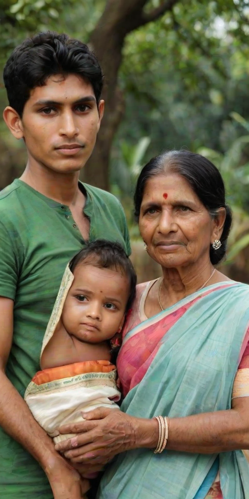 mom and son indian