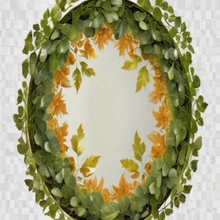 circle with leaves