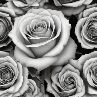 roses clipart black and white