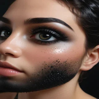 black with glitter