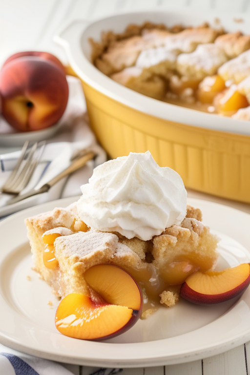 yellow cake mix peach cobbler