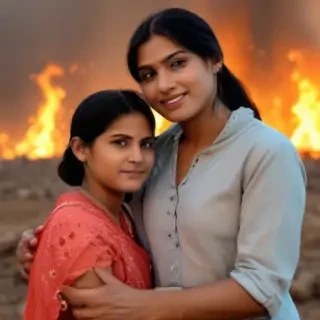 indian son with mom