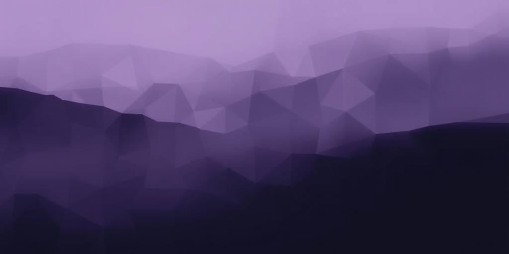 create an abstract geometric pattern using dark shades of purple and black with a subtle gradient effect resembling a foggy landscape