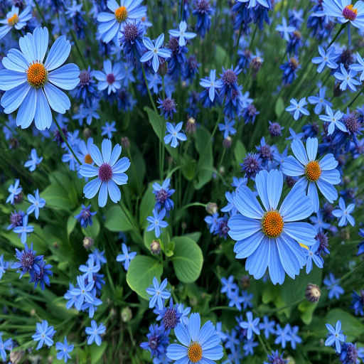 blue flowers background