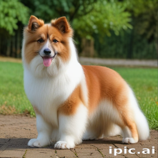 Playful and Adorable Dog Standing in a Lush Green Park Setting